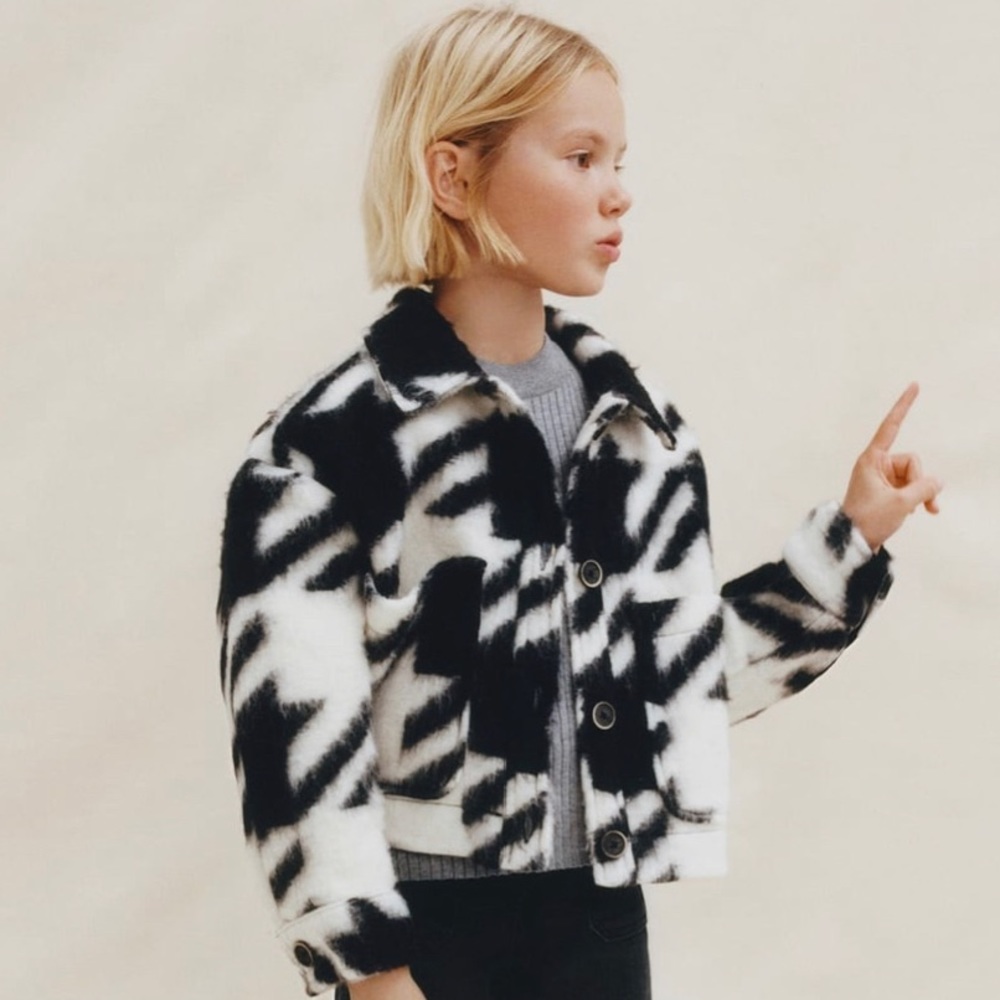 New! Zara cropped hounds overshirt